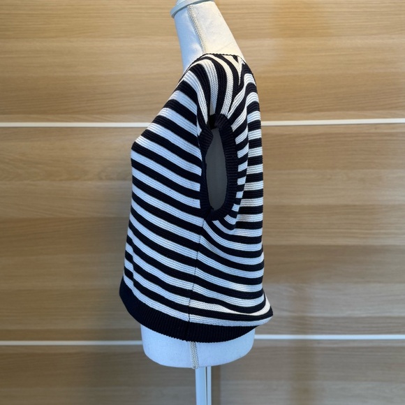 Classic Navy and White Striped Crew Neck Sweater - Picture 3 of 7